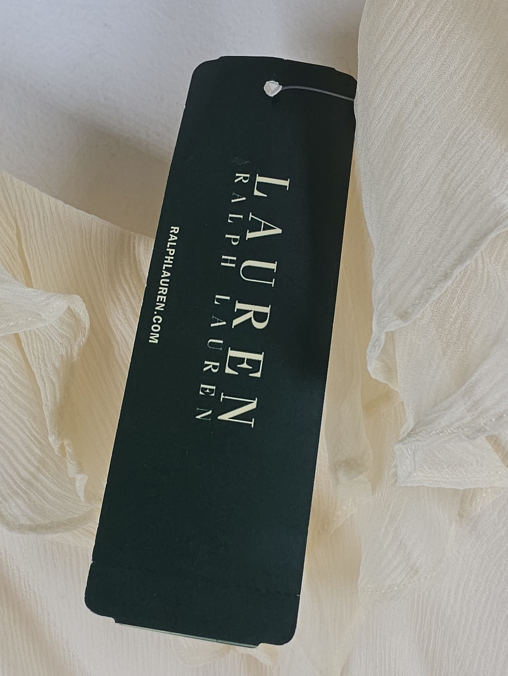 Lauren Ralph Lauren Ivory 100% Silk Ruffle Maxi Gown Dress 12 NWT - Picture 12 of 12